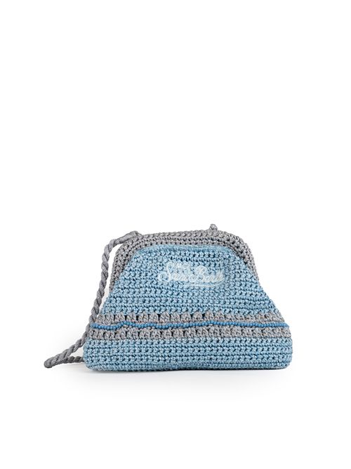 Clutch pouch in crochet lurex Azzurro/Silver Mc2 Saint Barth | CROCHET POUCH N06361H LUREX 3133